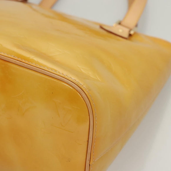 LOUIS VUITTON Monogram Vernis Houston Hand Bag Beige M91004 LV Auth ep8736