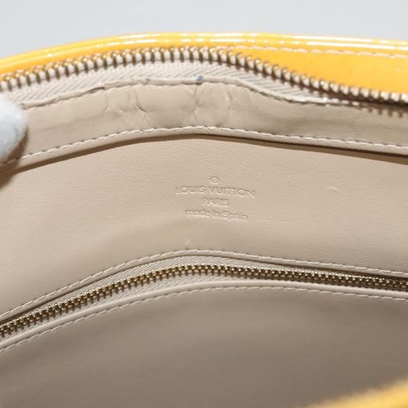 LOUIS VUITTON Monogram Vernis Houston Hand Bag Beige M91004 LV Auth ep8736