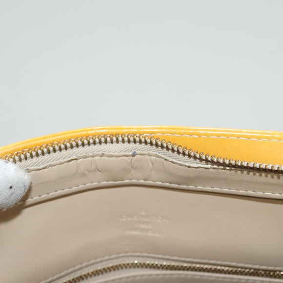 LOUIS VUITTON Monogram Vernis Houston Hand Bag Beige M91004 LV Auth ep8736