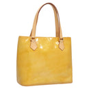 LOUIS VUITTON Monogram Vernis Houston Hand Bag Beige M91004 LV Auth ep8736-1