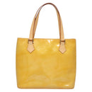 LOUIS VUITTON Monogram Vernis Houston Hand Bag Beige M91004 LV Auth ep8736-13