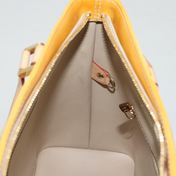 LOUIS VUITTON Monogram Vernis Houston Hand Bag Beige M91004 LV Auth ep8736