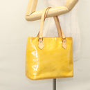 LOUIS VUITTON Monogram Vernis Houston Hand Bag Beige M91004 LV Auth ep8736-26