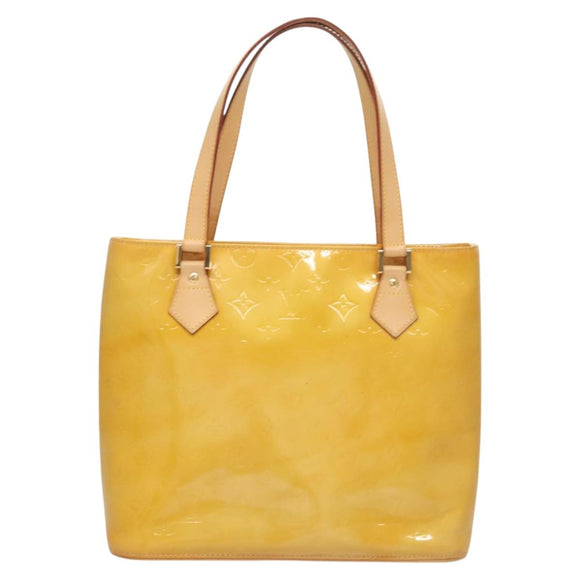 LOUIS VUITTON Monogram Vernis Houston Hand Bag Beige M91004 LV Auth ep8736