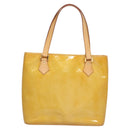 LOUIS VUITTON Monogram Vernis Houston Hand Bag Beige M91004 LV Auth ep8736-2