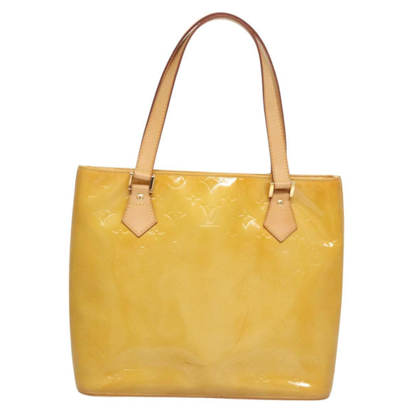 LOUIS VUITTON Monogram Vernis Houston Hand Bag Beige M91004 LV Auth ep8736