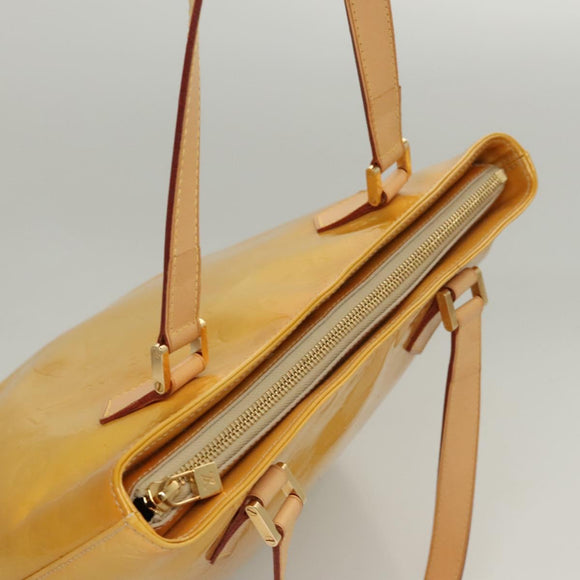 LOUIS VUITTON Monogram Vernis Houston Hand Bag Beige M91004 LV Auth ep8736