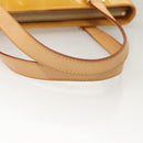 LOUIS VUITTON Monogram Vernis Houston Hand Bag Beige M91004 LV Auth ep8736-8