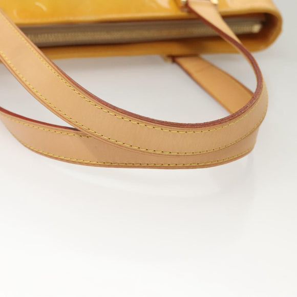 LOUIS VUITTON Monogram Vernis Houston Hand Bag Beige M91004 LV Auth ep8736