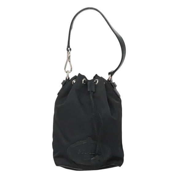 PRADA Hand Pouch Nylon Black Auth ep8754
