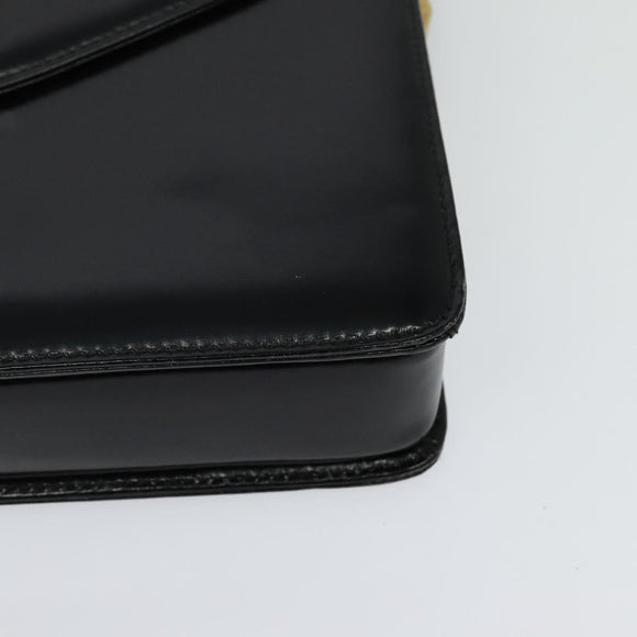 GUCCI Shoulder Bag Leather Black Gold 001 109 0436 Auth ep8756