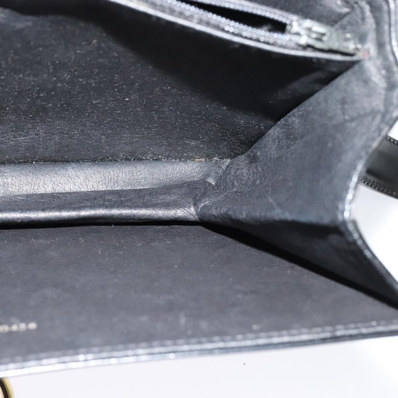 GUCCI Shoulder Bag Leather Black Gold 001 109 0436 Auth ep8756