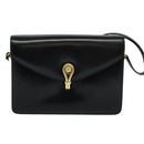 GUCCI Shoulder Bag Leather Black Gold 001 109 0436 Auth ep8756-2