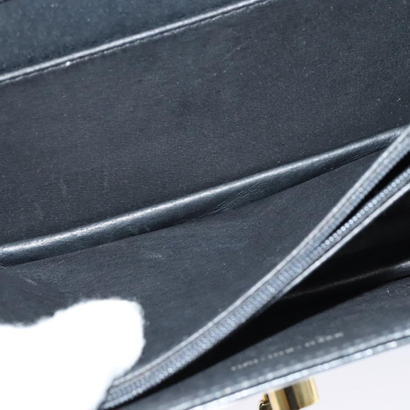 GUCCI Shoulder Bag Leather Black Gold 001 109 0436 Auth ep8756