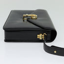 GUCCI Shoulder Bag Leather Black Gold 001 109 0436 Auth ep8756-4