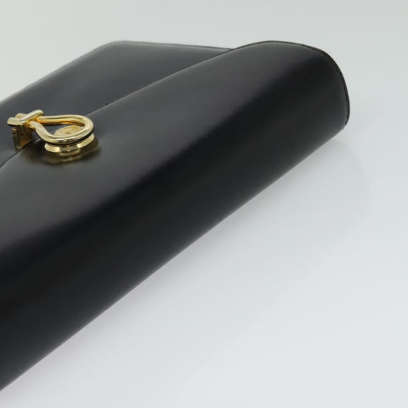 GUCCI Shoulder Bag Leather Black Gold 001 109 0436 Auth ep8756