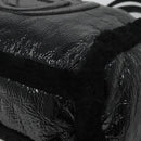 GUCCI Soho Hand Bag Enamel Black 282309 Auth ep8760-9