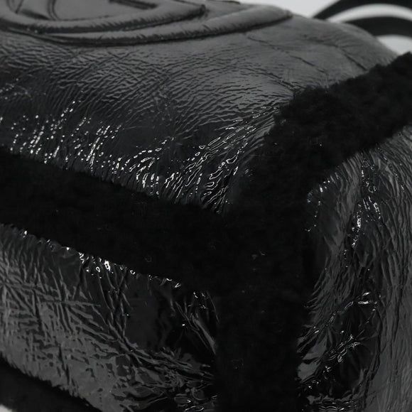 GUCCI Soho Hand Bag Enamel Black 282309 Auth ep8760