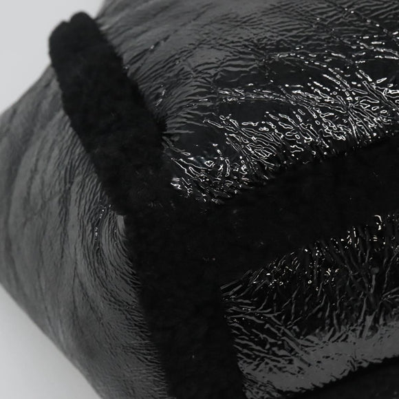 GUCCI Soho Hand Bag Enamel Black 282309 Auth ep8760