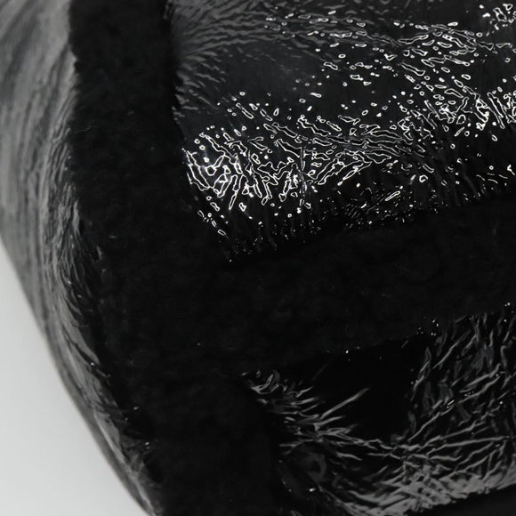 GUCCI Soho Hand Bag Enamel Black 282309 Auth ep8760