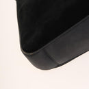 GUCCI Bamboo Hand Bag Suede 2way Black Gold 001 1014 1577 Auth ep8767-14