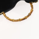 GUCCI Bamboo Hand Bag Suede 2way Black Gold 001 1014 1577 Auth ep8767-7