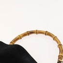 GUCCI Bamboo Hand Bag Suede 2way Black Gold 001 1014 1577 Auth ep8767-8
