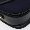 GUCCI Micro GG Canvas Shoulder Bag Navy Gold Auth ep8779-14