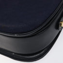 GUCCI Micro GG Canvas Shoulder Bag Navy Gold Auth ep8779-15