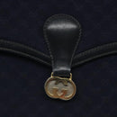 GUCCI Micro GG Canvas Shoulder Bag Navy Gold Auth ep8779-18