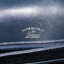 GUCCI Micro GG Canvas Shoulder Bag Navy Gold Auth ep8779-19