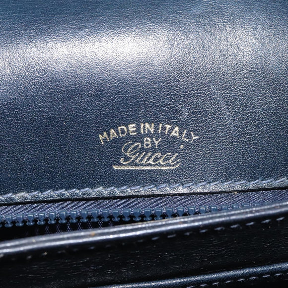 GUCCI Micro GG Canvas Shoulder Bag Navy Gold Auth ep8779