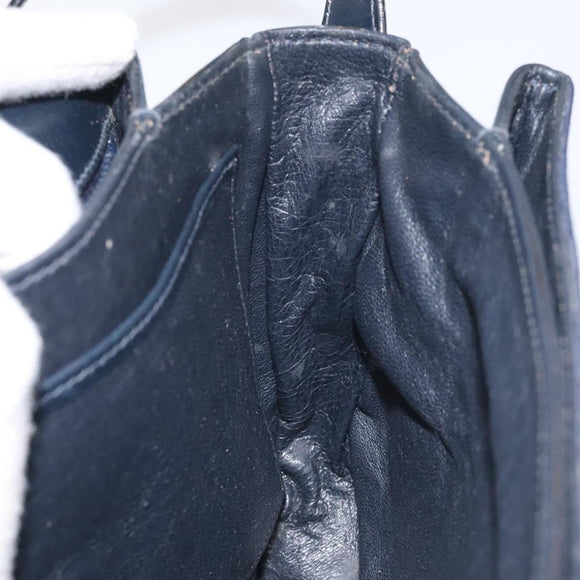 GUCCI Micro GG Canvas Shoulder Bag Navy Gold Auth ep8779