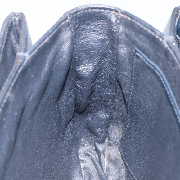 GUCCI Micro GG Canvas Shoulder Bag Navy Gold Auth ep8779