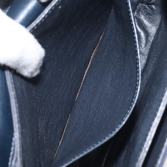 GUCCI Micro GG Canvas Shoulder Bag Navy Gold Auth ep8779