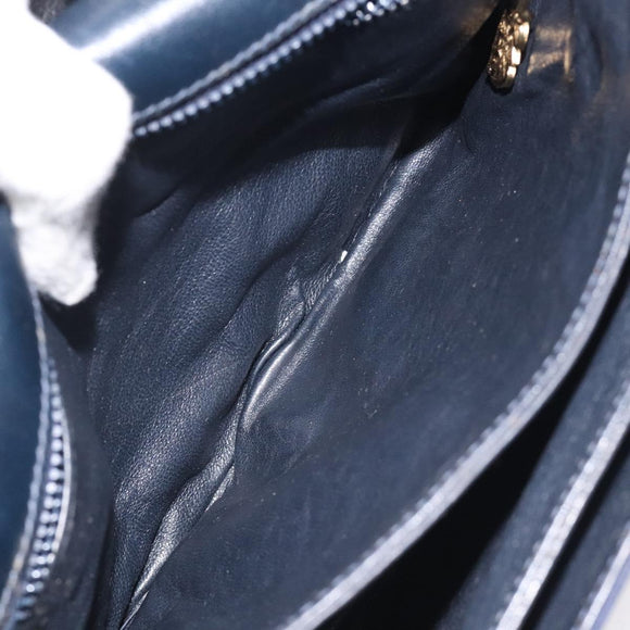 GUCCI Micro GG Canvas Shoulder Bag Navy Gold Auth ep8779