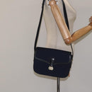 GUCCI Micro GG Canvas Shoulder Bag Navy Gold Auth ep8779-25