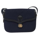 GUCCI Micro GG Canvas Shoulder Bag Navy Gold Auth ep8779-13