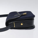 GUCCI Micro GG Canvas Shoulder Bag Navy Gold Auth ep8779-4