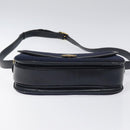 GUCCI Micro GG Canvas Shoulder Bag Navy Gold Auth ep8779-5