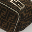 FENDI Zucca Canvas Hand Bag Black Brown Auth ep8782-9