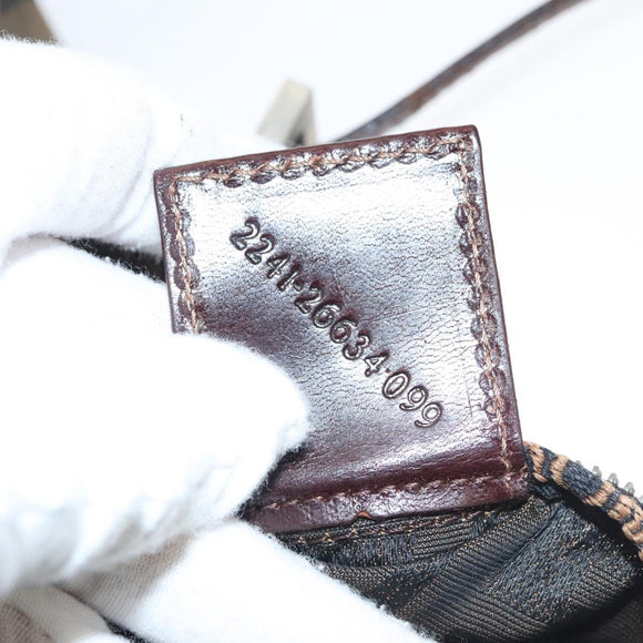 FENDI Zucca Canvas Hand Bag Black Brown Auth ep8782