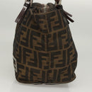 FENDI Zucca Canvas Hand Bag Black Brown Auth ep8782-3