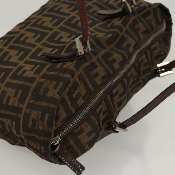 FENDI Zucca Canvas Handtasche Schwarz Braun Auth ep8782