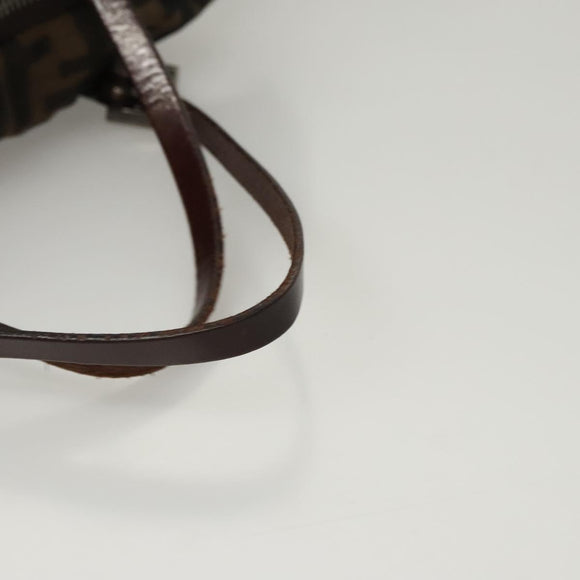 FENDI Zucca Canvas Hand Bag Black Brown Auth ep8782