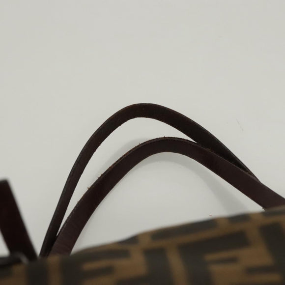 FENDI Zucca Canvas Handtasche Schwarz Braun Auth ep8782
