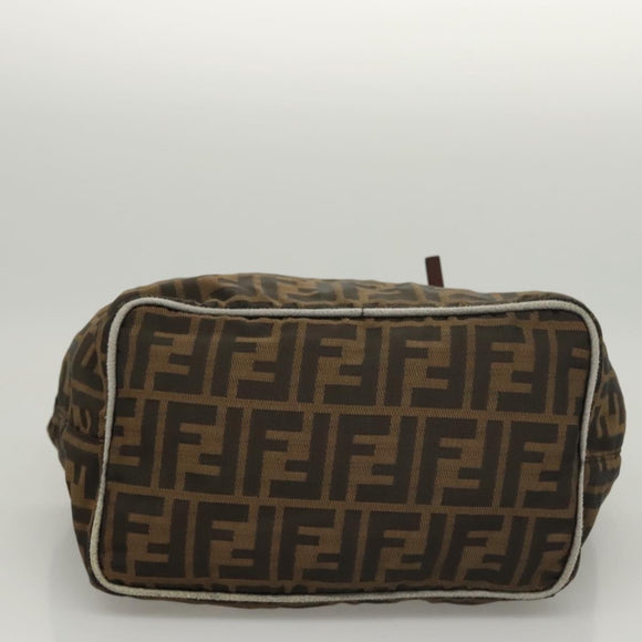 FENDI Zucca Canvas Hand Bag Black Brown Auth ep8782