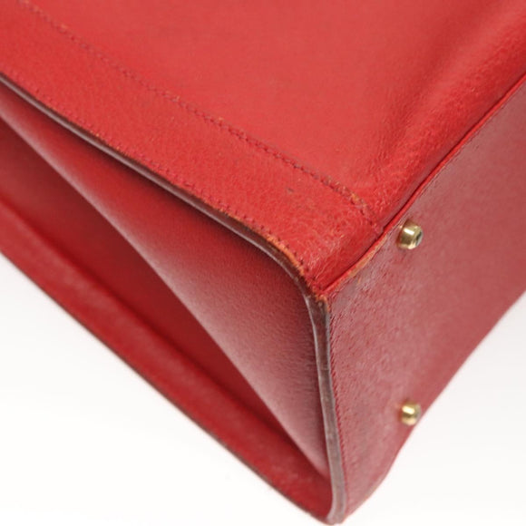 GUCCI Bamboo Hand Bag Leather Red Gold 002 1186 0259 Auth ep8784