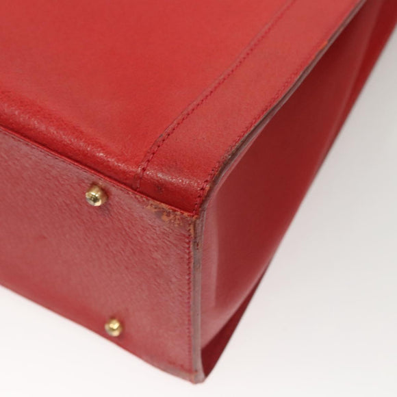 GUCCI Bamboo Hand Bag Leather Red Gold 002 1186 0259 Auth ep8784