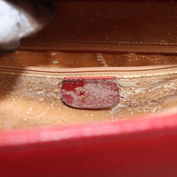 GUCCI Bamboo Hand Bag Leather Red Gold 002 1186 0259 Auth ep8784